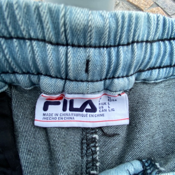 FILA SPORT Denim Drawstring Knee-Length Shorts - Picture 5 of 6